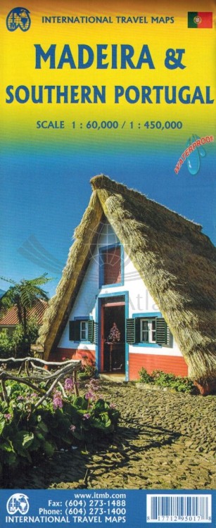 Madera i południowa Portugalia. Wodoodporna mapa samochodowo-turystyczna wydawnictwa ITMB. Okładka