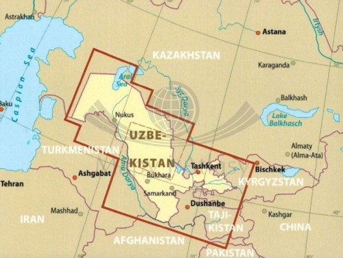 Uzbekistan 1:1 000 000. Wodoodporna mapa samochodowo-turystyczna wydawnictwa Reise Know-How. Zasięg