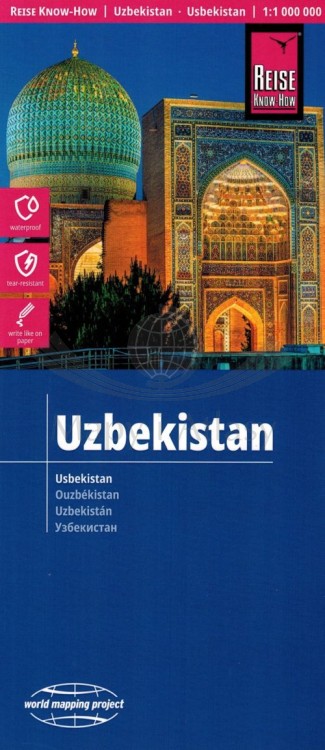 Uzbekistan 1:1 000 000. Wodoodporna mapa samochodowo-turystyczna wydawnictwa Reise Know-How. Okładka