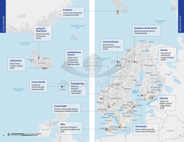 Skandynawia / Scandinavia. Przewodnik wydawnictwa Lonely Planet. Przykładowe strony 1