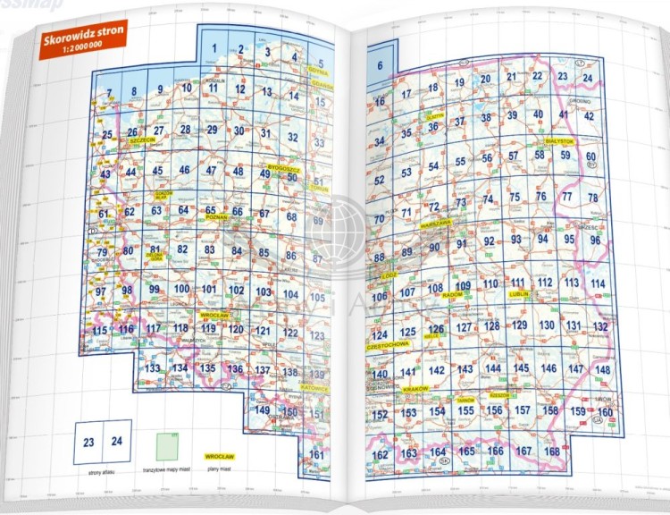Polska dla profesjonalistów 1:200 000. Atlas samochodowy TIR wydawnictwa ExpressMap. Przykładowe strony 1