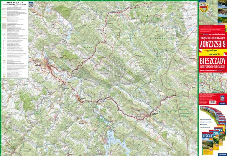 Bieszczady i Góry Sanocko-Turczańskie 1:65 000. Mapa turystyczna wydawnictwa ExpressMap. Strona pierwsza