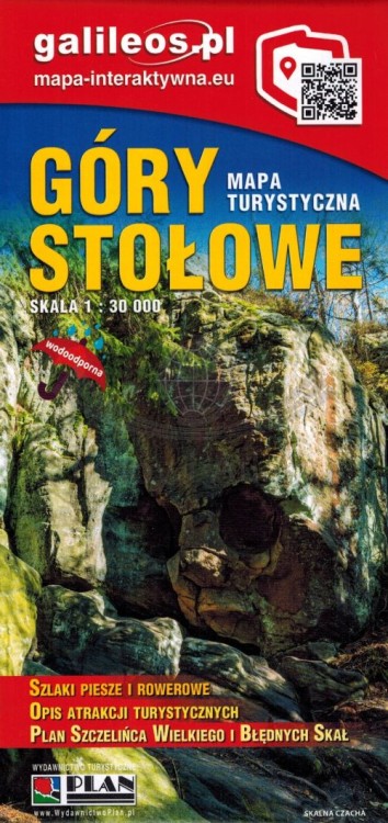 Góry Stołowe 1:30 000. Laminowana mapa turystyczna wydawnictwa Galileos. Okładka