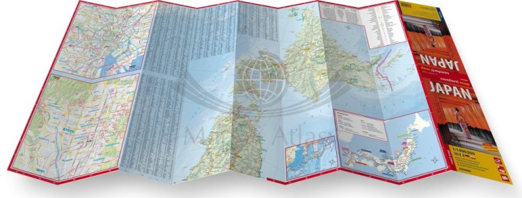 Japonia 1:1 400 000. Laminowana mapa samochodowo-turystyczna wydawnictwa ExpressMap. Rozłożona mapa