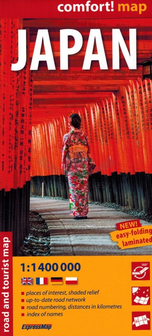 Japonia 1:1 400 000. Laminowana mapa samochodowo-turystyczna. Wyd. 2026. ExpressMap