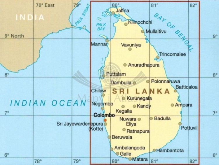 Sri Lanka 1:500 000. Wodoodporna mapa samochodowo-turystyczna wydawnictwa Reise Know-How. Zasięg