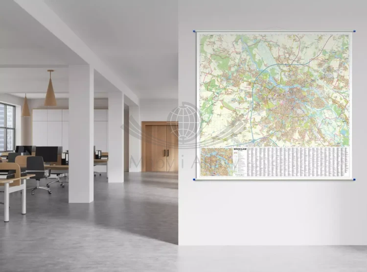 Wrocław 1:20 000. Mapa ścienna / Plan miasta. Przykład aranżacji