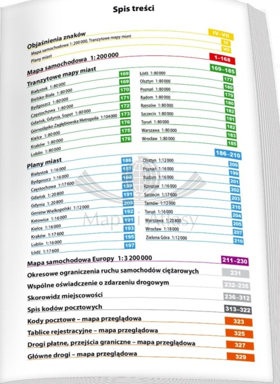 Polska dla profesjonalistów 1:200 000. Atlas samochodowy TIR + pierwsza pomoc wydawnictwa ExpressMap. Spis treści