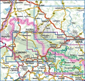 Góry Izerskie / Jizerske Hory 1:35 000. Mapa turystyczna wydawnictwa Compass. Zasięg