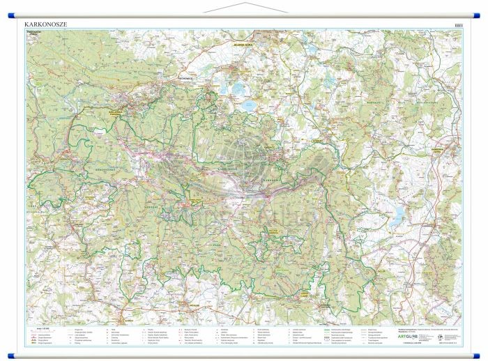 Karkonosze i Rudawy Janowickie 1:50 000. Mapa ścienna turystyczna wydawnictwa ArtGlob.
