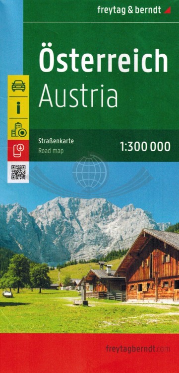 Austria 1:300 000. Mapa samochodowo-turystyczna wydawnictwa Freytag Berndt. Okładka