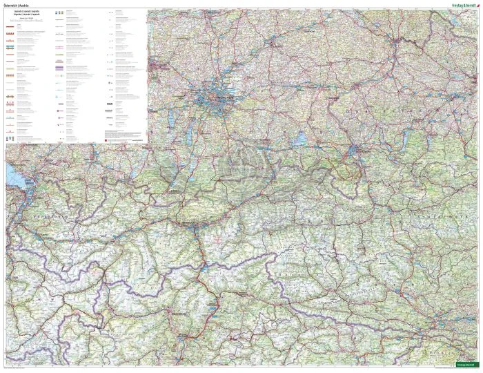 Austria 1:300 000. Mapa samochodowo-turystyczna wydawnictwa Freytag Berndt. Druga strona