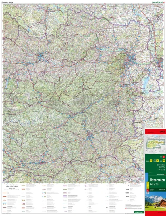 Austria 1:300 000. Mapa samochodowo-turystyczna wydawnictwa Freytag Berndt. Pierwsza strona