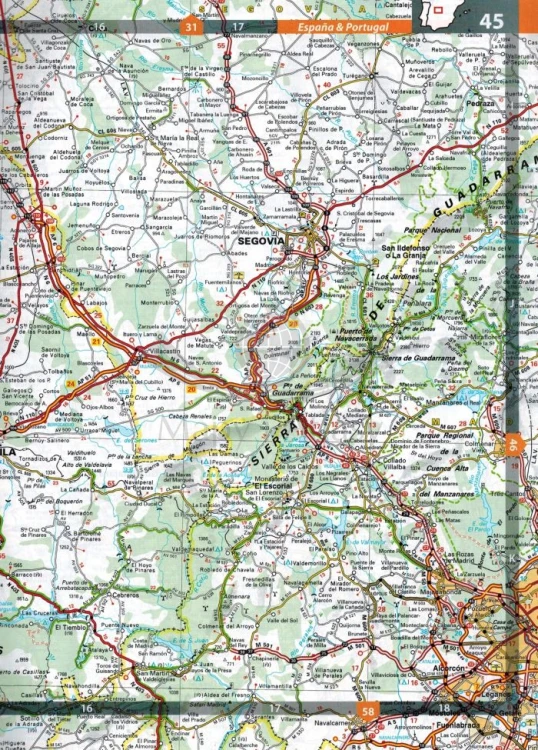 Hiszpania i Portugalia. Atlas samochodowo-turystyczny wydawnictwa Michelin. Przykładowa strona 2