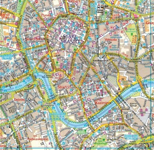 Kraków 1:26 000. Mapa / Plan miasta wydawnictwa Gauss. Fragment 1