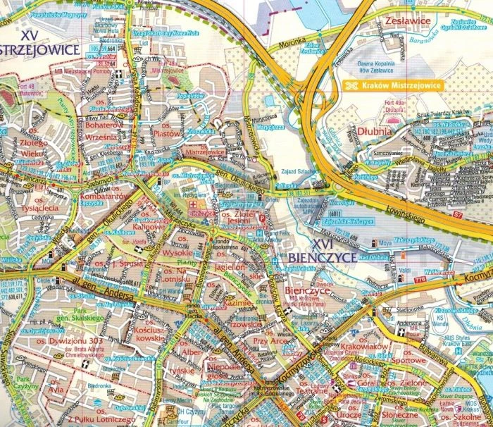 Kraków 1:26 000. Mapa / Plan miasta wydawnictwa Gauss. Fragment 2