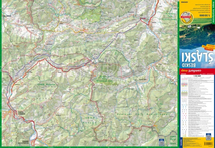 Beskid Śląski 1:50 000. Laminowana mapa turystyczna wydawnictwa ExpressMap. Strona pierwsza