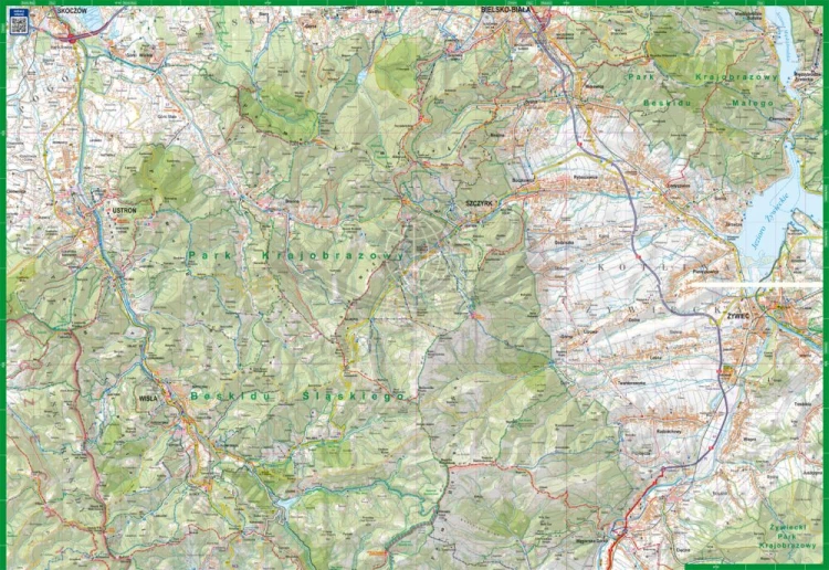 Beskid Śląski 1:50 000. Laminowana mapa turystyczna wydawnictwa ExpressMap. Strona druga