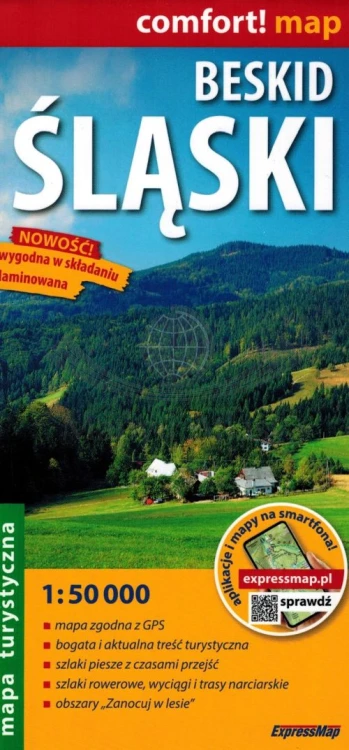 Beskid Śląski 1:50 000. Laminowana mapa turystyczna wydawnictwa ExpressMap. Okładka
