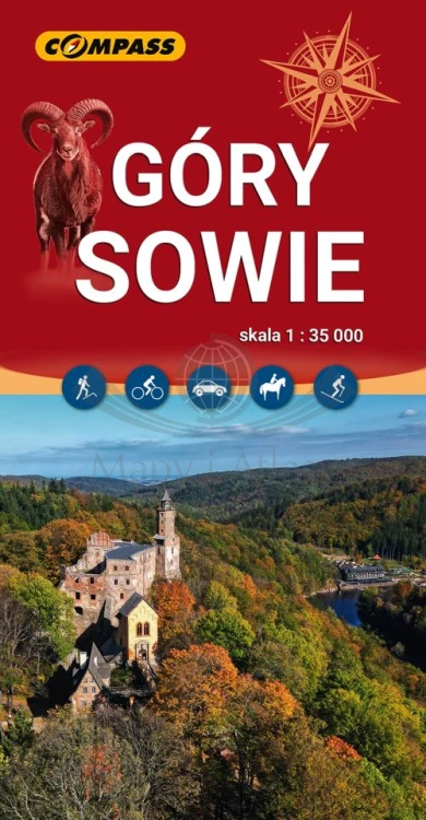 Góry Sowie 1:35 000. Mapa turystyczna wydawnictwa Compass. Okładka