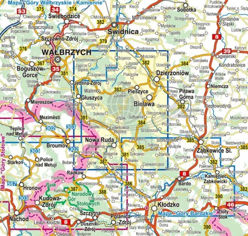Góry Sowie 1:35 000. Mapa turystyczna wydawnictwa Compass. Zasięg