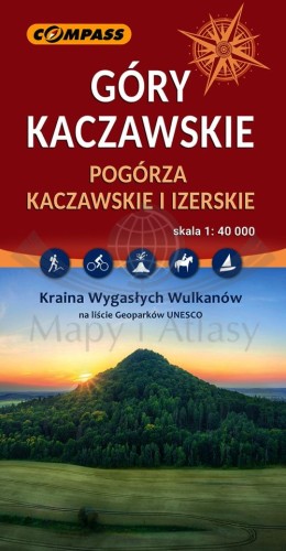 Góry Kaczawskie. Pogórza Kaczawskie i Izerskie 1:40 000. Mapa turystyczna wydawnictwa Compass. Okładka