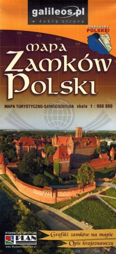 Mapa turystyczna zamków Polski wydawnictwa Galileos. Okładka