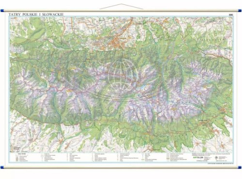 Tatry polskie i słowackie 1:50 000. Mapa ścienna turystyczna