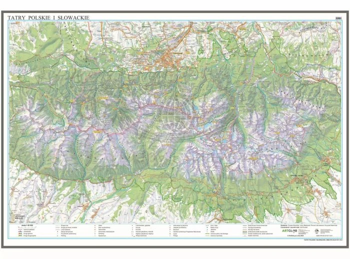 Tatry polskie i słowackie 1:50 000. Mapa turystyczna. Wersja do wpinania