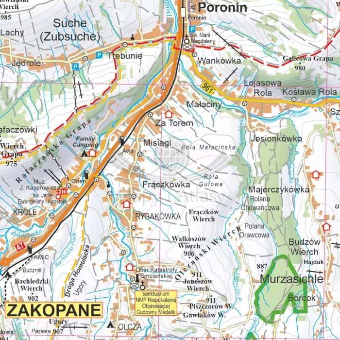 Tatry polskie i słowackie 1:50 000. Mapa turystyczna. Wersja do wpinania. Fragment 2