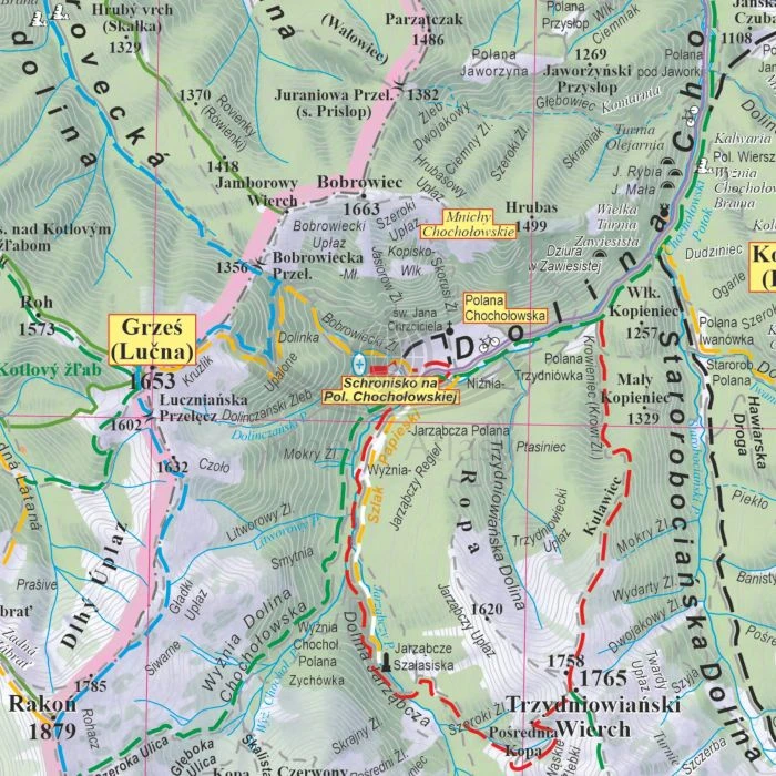 Tatry polskie i słowackie 1:50 000. Mapa turystyczna. Wersja do wpinania. Fragment 4