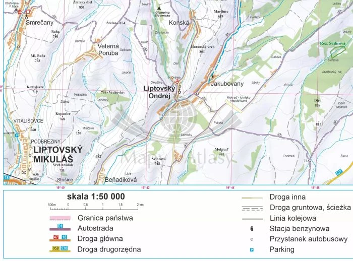 Tatry polskie i słowackie 1:50 000. Mapa turystyczna. Wersja magnetyczna. Fragment - legenda
