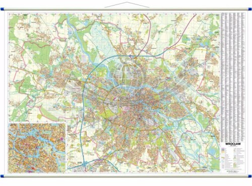 Wrocław 1:15 000. Mapa ścienna wydawnictwa ArtGlob.