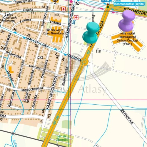 Wrocław 1:15 000. Mapa ścienna wydawnictwa ArtGlob. Fragment 1