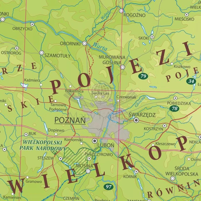 Polska 1:700 000. Dwustronna mapa ścienna fizyczna. Fragment 2