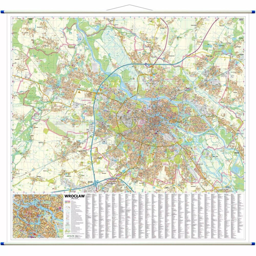 Wrocław 1:18 500. Mapa ścienna / Plan miasta