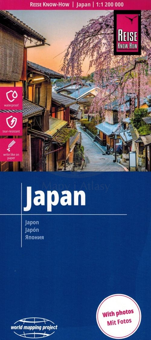 Japonia 1:1 200 000. Wodoodporna mapa samochodowo-turystyczna. Wyd. 2025. Reise Know-How