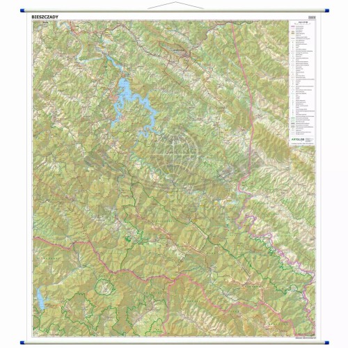 Bieszczady 1:35 000. Mapa ścienna turystyczna.