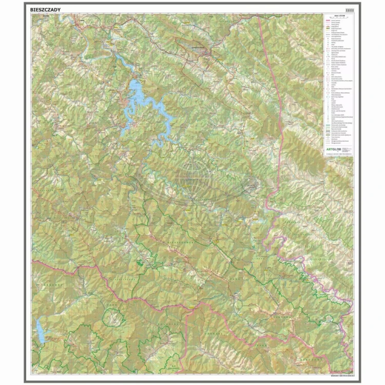 Bieszczady 1:35 000. Mapa turystyczna. Wersja magnetyczna