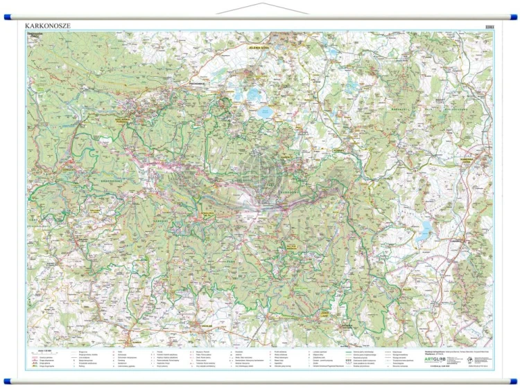 Karkonosze Polskie i Czeskie 1:35 000. Mapa ścienna turystyczna
