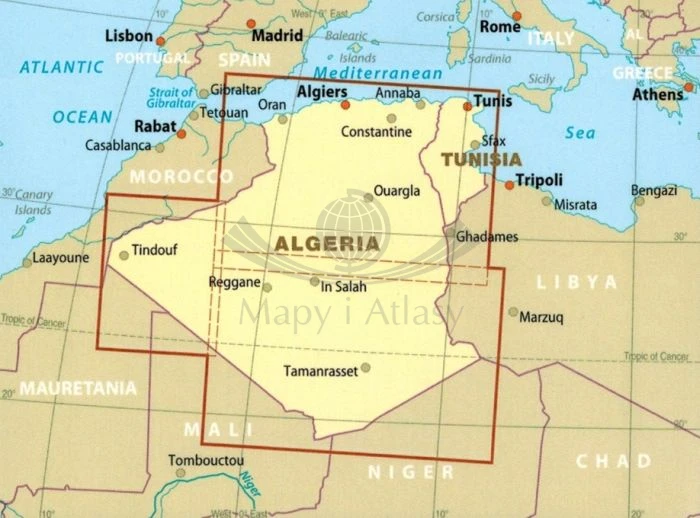 Algieria i Tunezja 1:1 700 000. Wodoodporna mapa samochodowo-turystyczna wydawnictwa Reise Know-How. Zasięg