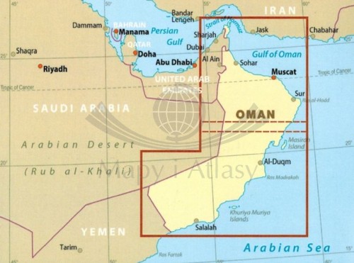 Oman 1:850 000. Wodoodporna mapa samochodowo-turystyczna wydawnictwa Reise Know-How. Zasięg