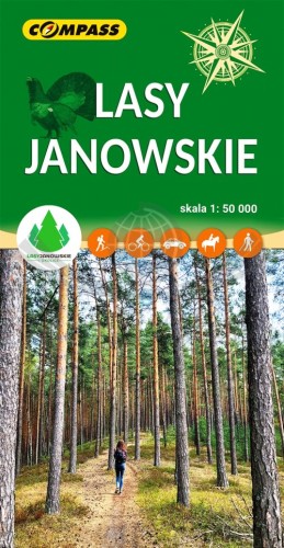 Lasy Janowskie 1:50 000. Mapa turystyczna wydawnictwa Compass. Okładka