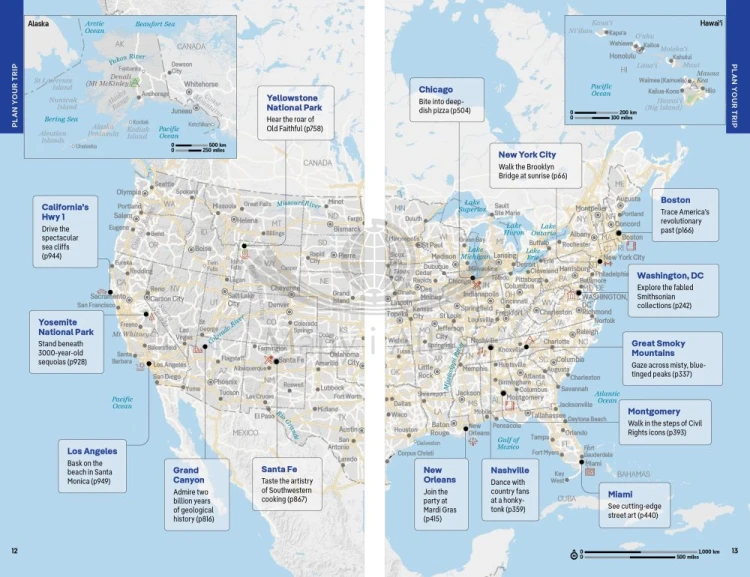 USA. Przewodnik wydawnictwa Lonely Planet. Przykładowe strony 1