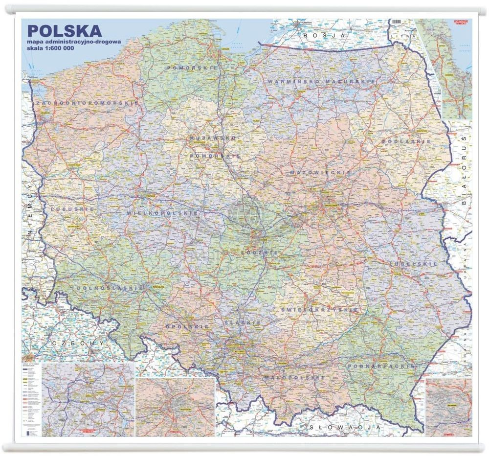 Polska 1:600 000. Mapa ścienna administracyjno-drogowa. Wyd. 2026