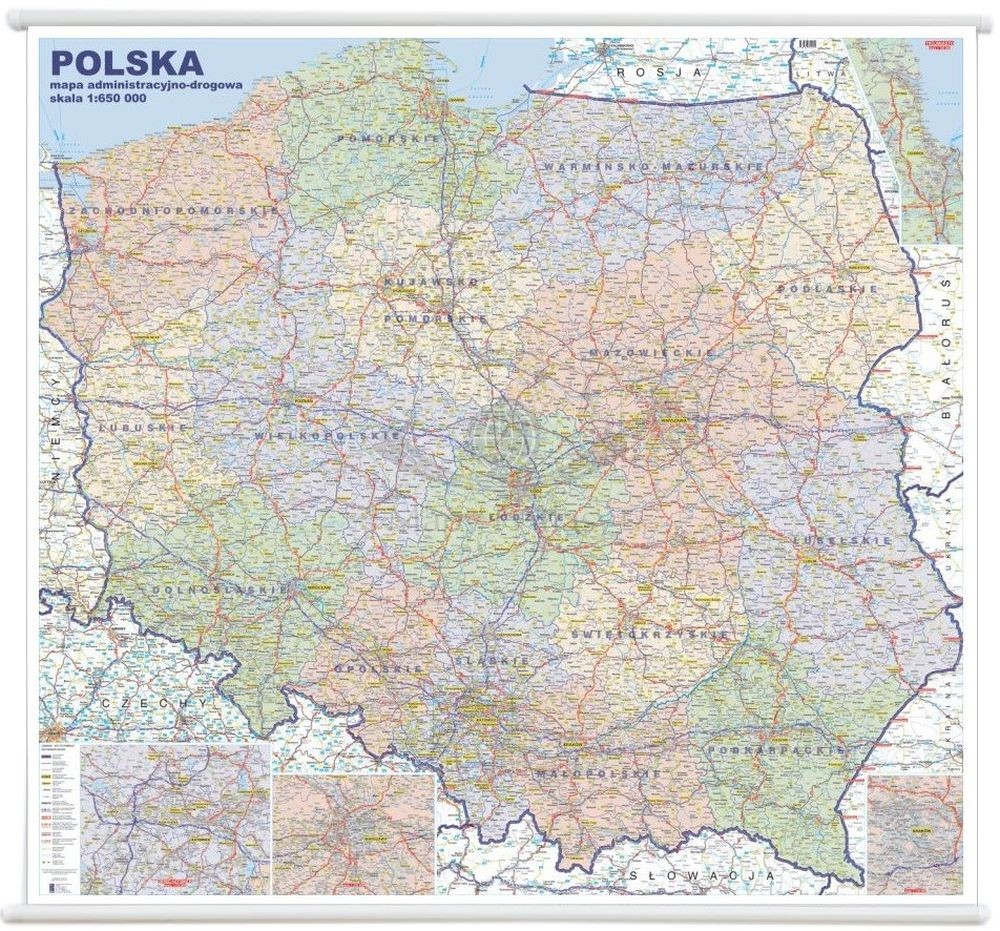 Polska 1:650 000. Mapa ścienna administracyjno-drogowa. Wyd. 2026