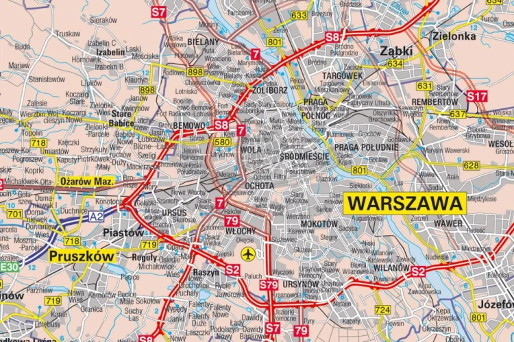 Polska 1:500 000. Mapa administracyjno-drogowa do wpinania. Rama alu SLIM. Fragment 7