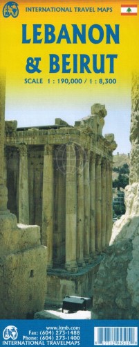 Liban I Bejrut. Mapa samochodowo-turystyczna / Plan miasta wydawnictwa ITMB. Okładka