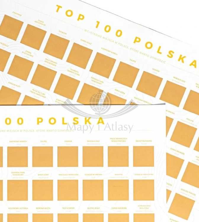 Polska TOP 100 miejsc. Zdrapka - plakat wydawnictwa Naturu