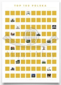 Polska TOP 100 miejsc. Zdrapka - plakat wydawnictwa Naturu